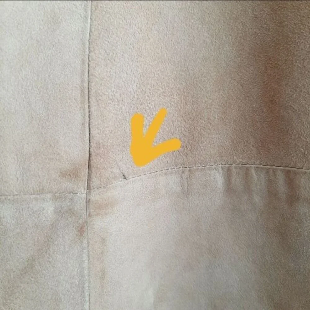 JILL STUART Genuine Suede Leather Mini Sheath Dress Tan Sz 0 Flawed - Picture 11 of 16